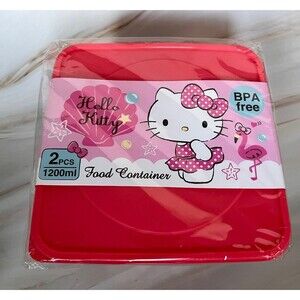 2 Pcs Hello Kitty Food Container 1200ml BPA Free